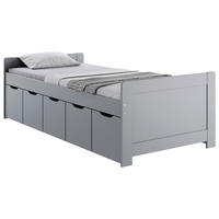 STAURAUMBETT 90/200 cm  in Grau  - Naturfarben/Grau, Basics, Holz (90/200cm) - MID.YOU