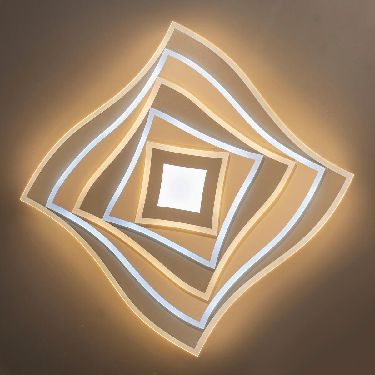 LED-DECKENLEUCHTE 50/50/7.6 cm   - Schwarz, Design, Metall (50/50/7.6cm) - Fischer & Honsel