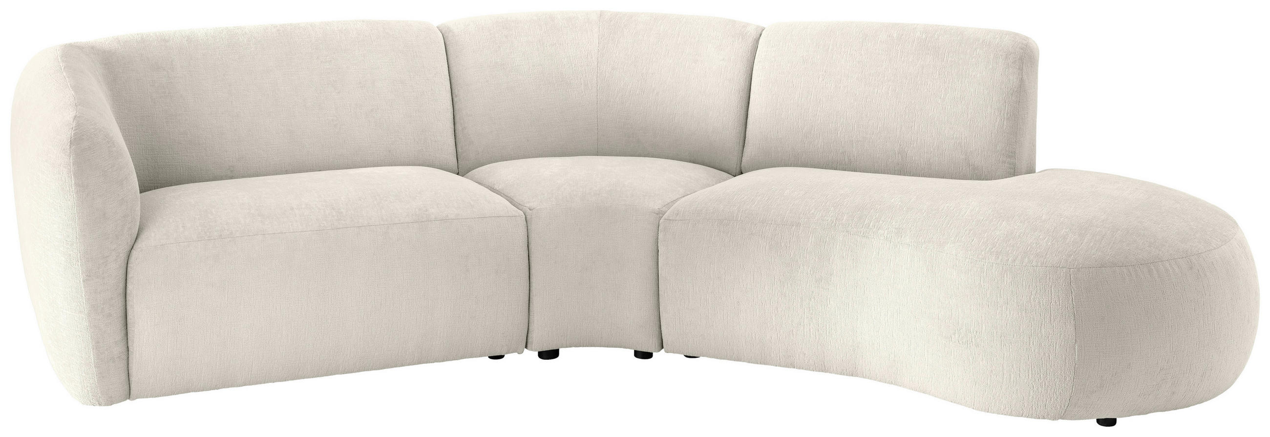 ECKSOFA Weiß Mikrofaser  - Schwarz/Weiß, MODERN, Kunststoff/Textil (276/182cm) - Livetastic