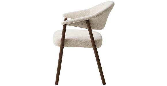 ARMLEHNSTUHL   Chenille  - Sandfarben/Dunkelbraun, KONVENTIONELL, Holz/Textil (63/81/63cm) - Ambia Home
