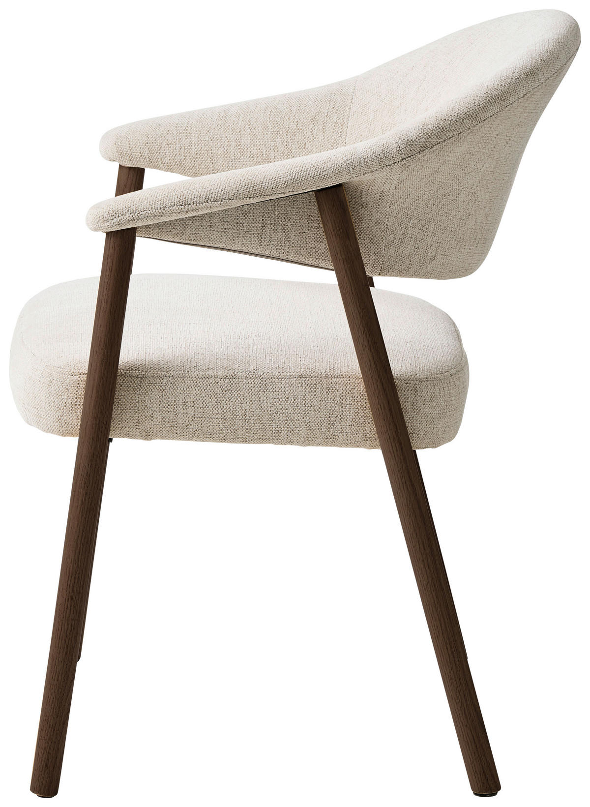 ARMLEHNSTUHL  in Chenille  - Sandfarben/Dunkelbraun, KONVENTIONELL, Holz/Textil (63/81/63cm) - Ambia Home
