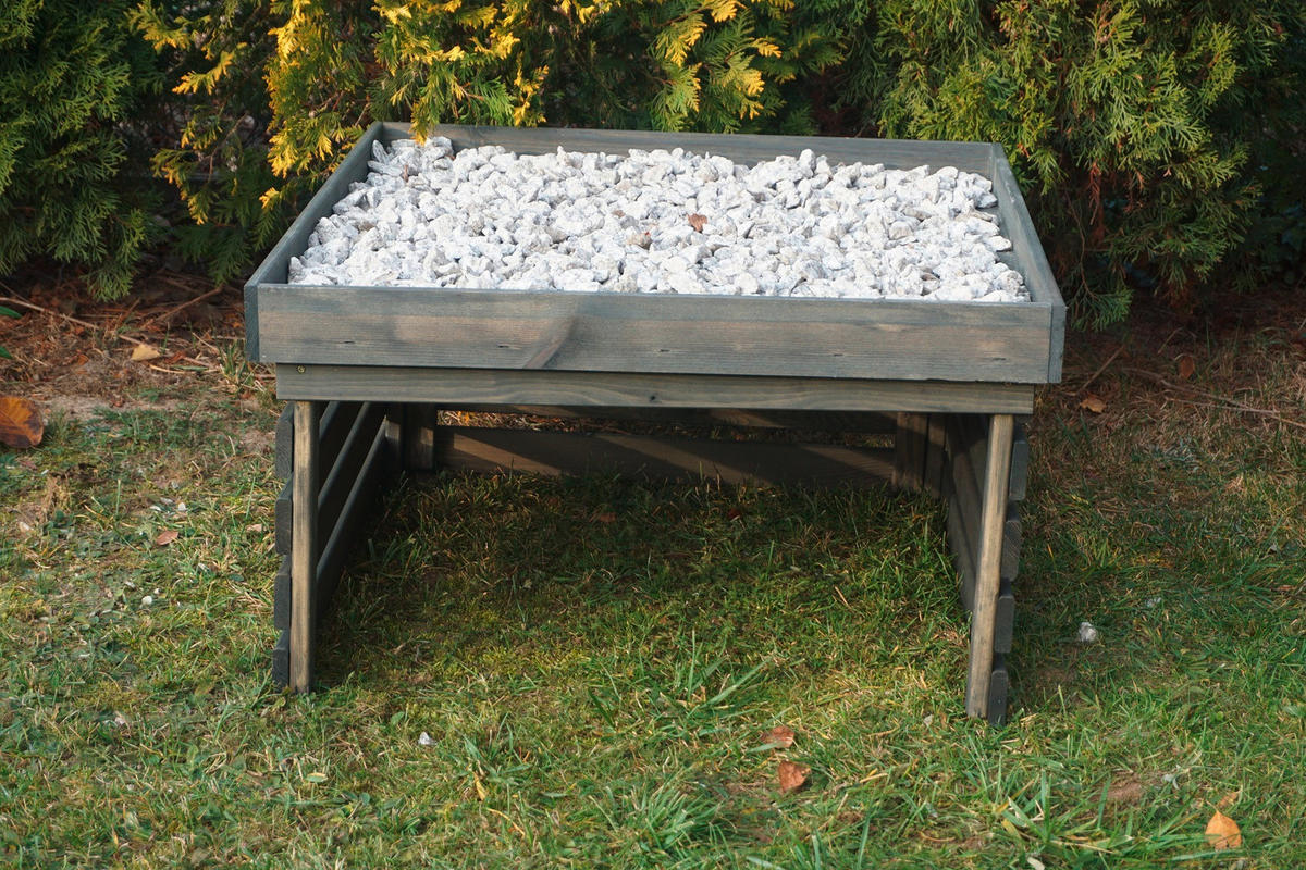 RASENMÄHER-ROBOTER-GARAGE 84/46/78 cm  - Grau, Basics, Holz (84/46/78cm) - Atrigo