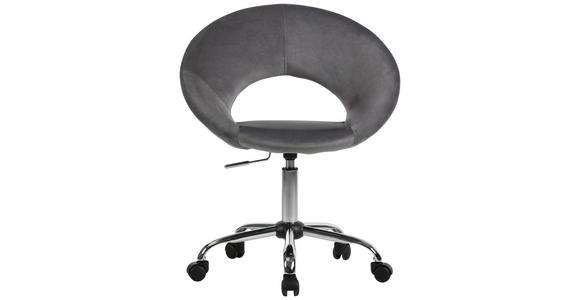 DREHSTUHL Samt Grau, Chromfarben  - Chromfarben/Grau, KONVENTIONELL, Kunststoff/Textil (66/82-94/54cm) - Carryhome