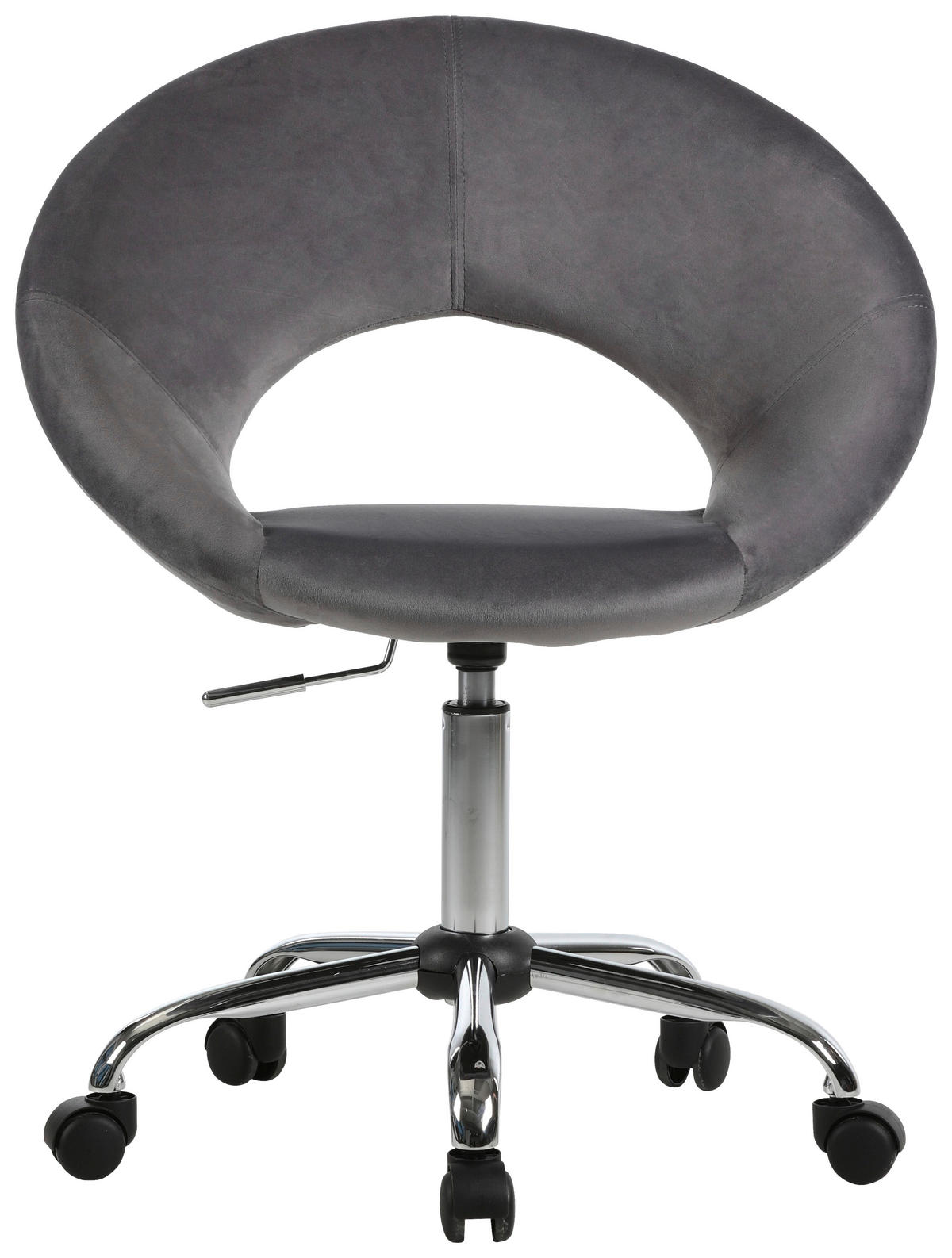 DREHSTUHL Samt Grau, Chromfarben  - Chromfarben/Grau, KONVENTIONELL, Kunststoff/Textil (66/82-94/54cm) - Carryhome