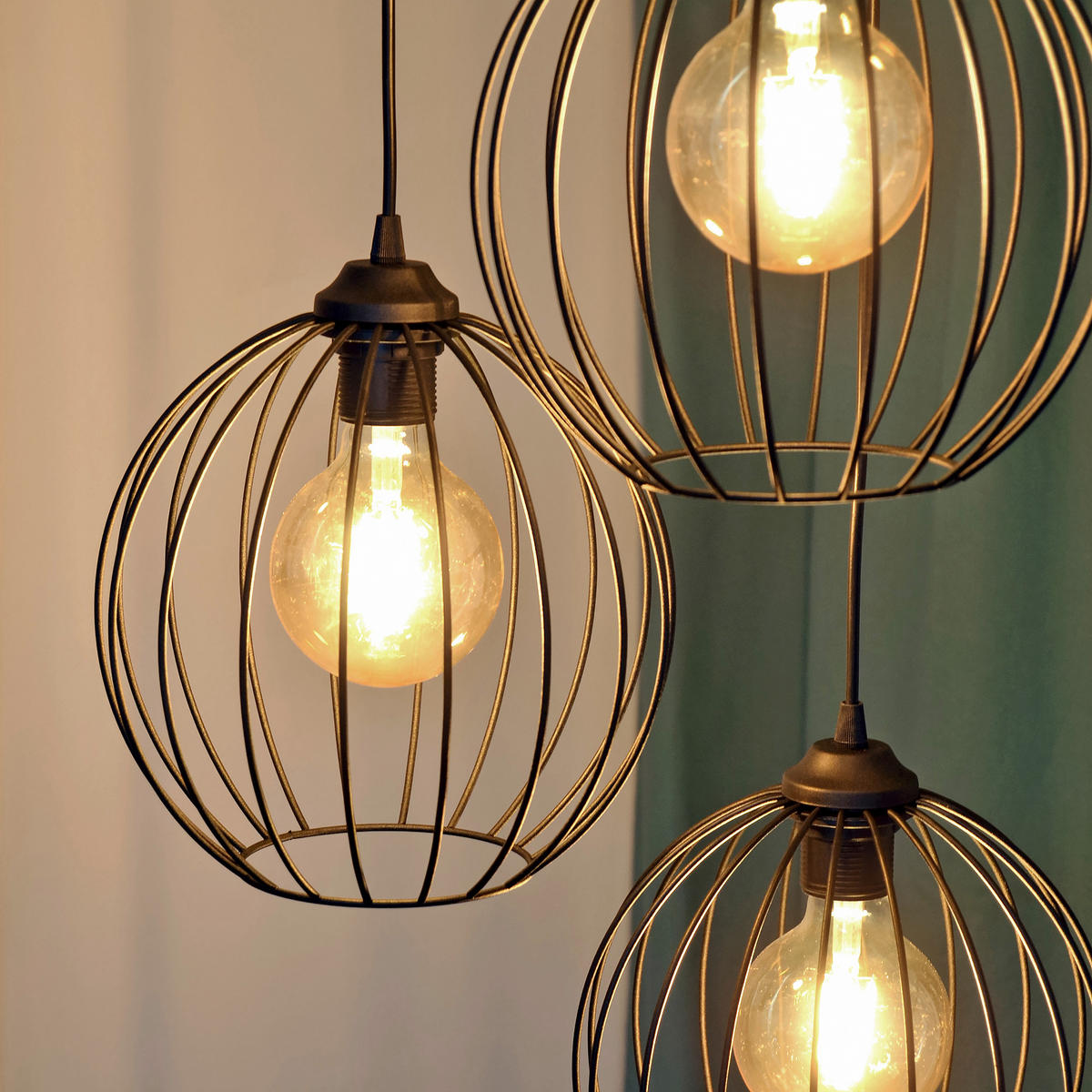 HÄNGELEUCHTE 52/52/95 cm  - Schwarz, Trend, Metall (52/52/95cm)