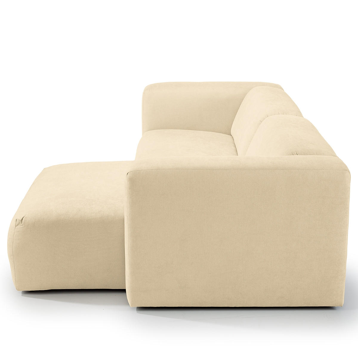 ECKSOFA in Struktur Beige  - Beige, Modern, Textil (255/72/160cm) - Trendmanufaktur