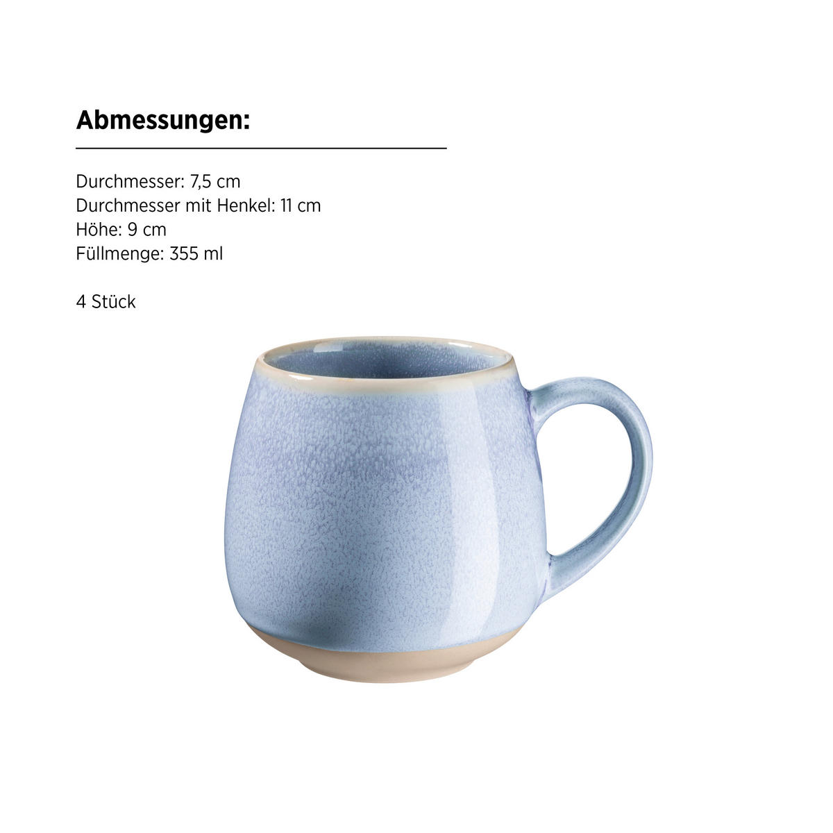 FRÜHSTÜCKSSERVICE Blau, Braun AQUATA 16-teilig 4 Personen  - Blau/Braun, Basics, Keramik - Mäser