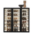 SCHUHSCHRANK  in 120/115/34 cm  - Kaschmir/Schwarz, Design, Glas/Holzwerkstoff (120/115/34cm) - Voleo