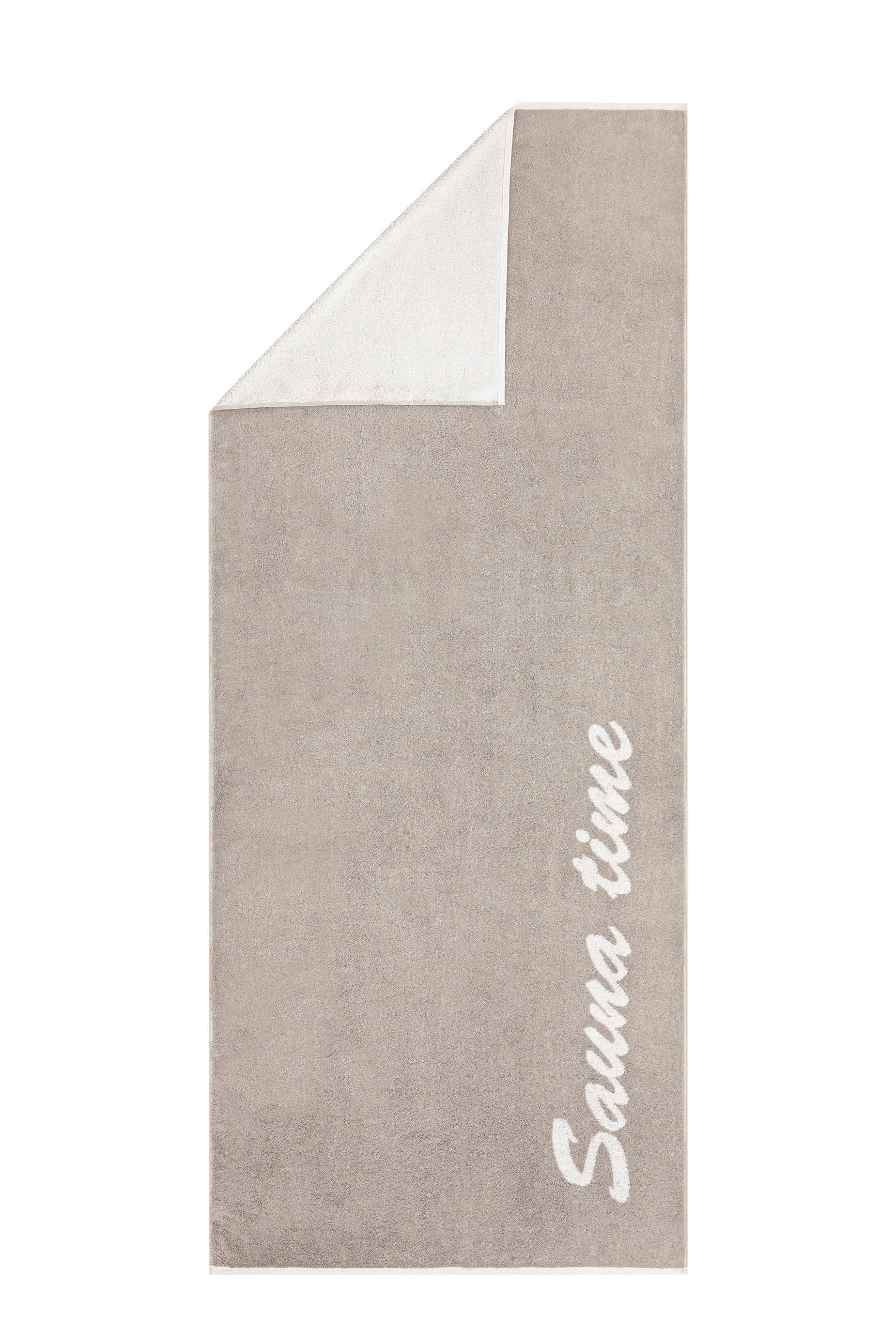 SAUNATUCH Sauna Time Grau  - Grau, Basics, Textil (80/200cm) - Cawoe