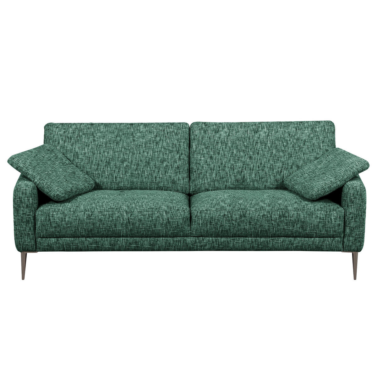 3,5-SITZER - Schwarzchrom/Grün, Design, Textil/Metall (207/85/92cm) - Livetastic