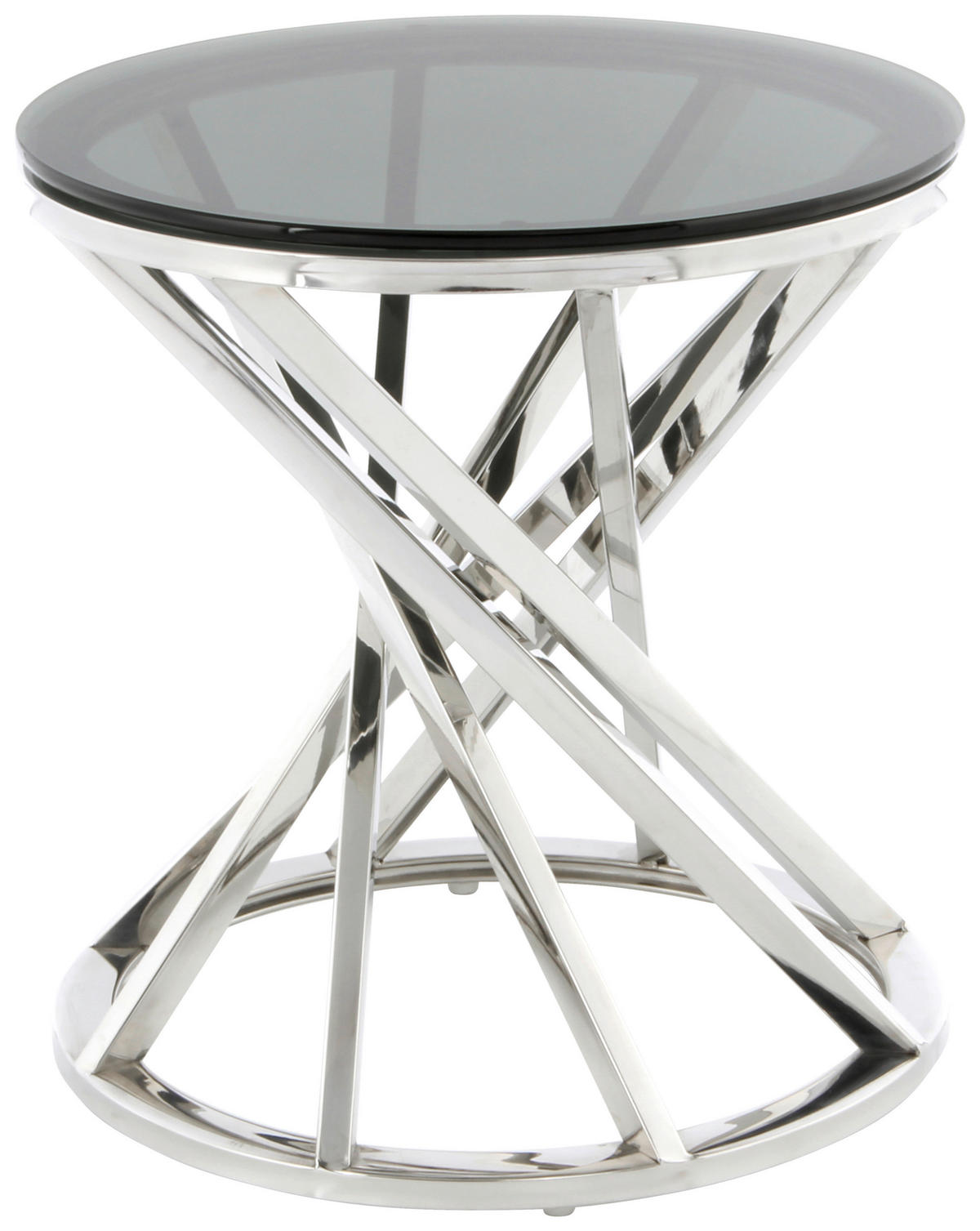 BEISTELLTISCH in Metall, Glas 40/40/42 cm  - Silberfarben/Schwarz, Design, Glas/Metall (40/40/42cm) - Kayoom