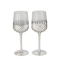 SADA SKLENIČEK 2 ks - barvy stříbra/průhledné, Basics, sklo (8/8/22cm)
