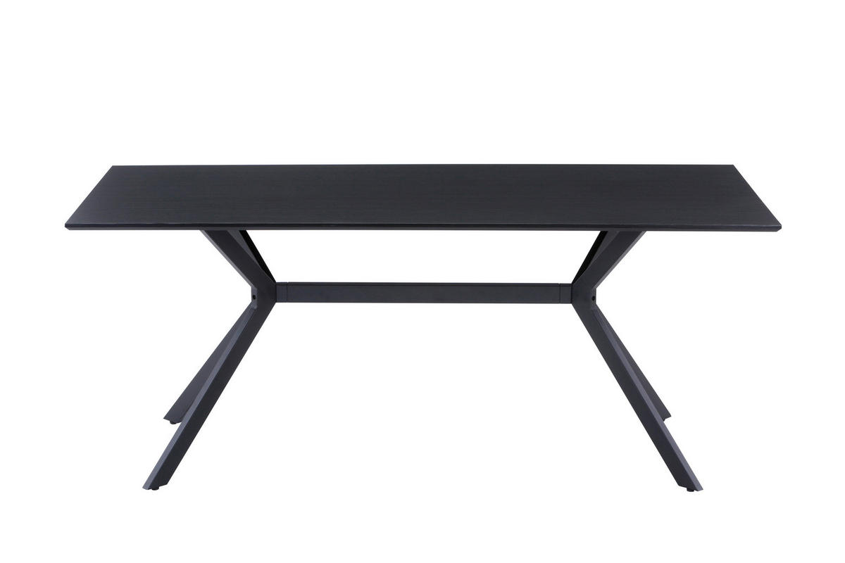 ESSTISCH in Metall, Holzwerkstoff 180/90/75 cm  - Dunkelgrau/Schwarz, Design, Holzwerkstoff/Metall (180/90/75cm) - Livetastic