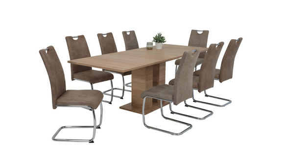 SCHWINGSTUHL in Mikrofaser - Chromfarben/Beige, KONVENTIONELL, Textil/Metall (43/98/59cm) - Carryhome