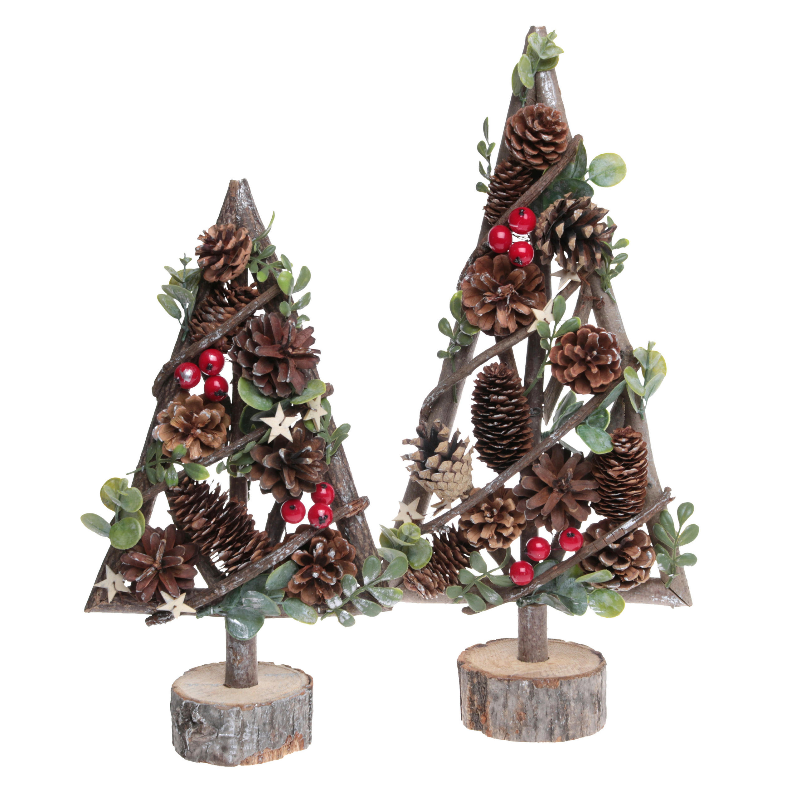 DEKOBAUM - Rot/Naturfarben, LIFESTYLE, Holz (20/9/35cm) - X-Mas