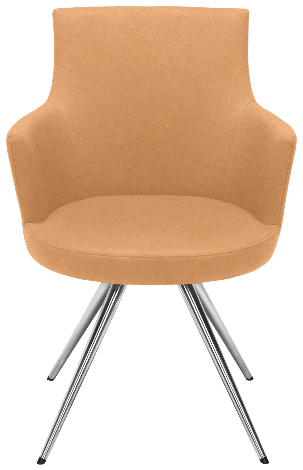 ARMLEHNSTUHL  in Stahl Lederlook, Mikrofaser  - Currygelb/Edelstahlfarben, Design, Textil/Metall (60/87/62cm) - Venjakob