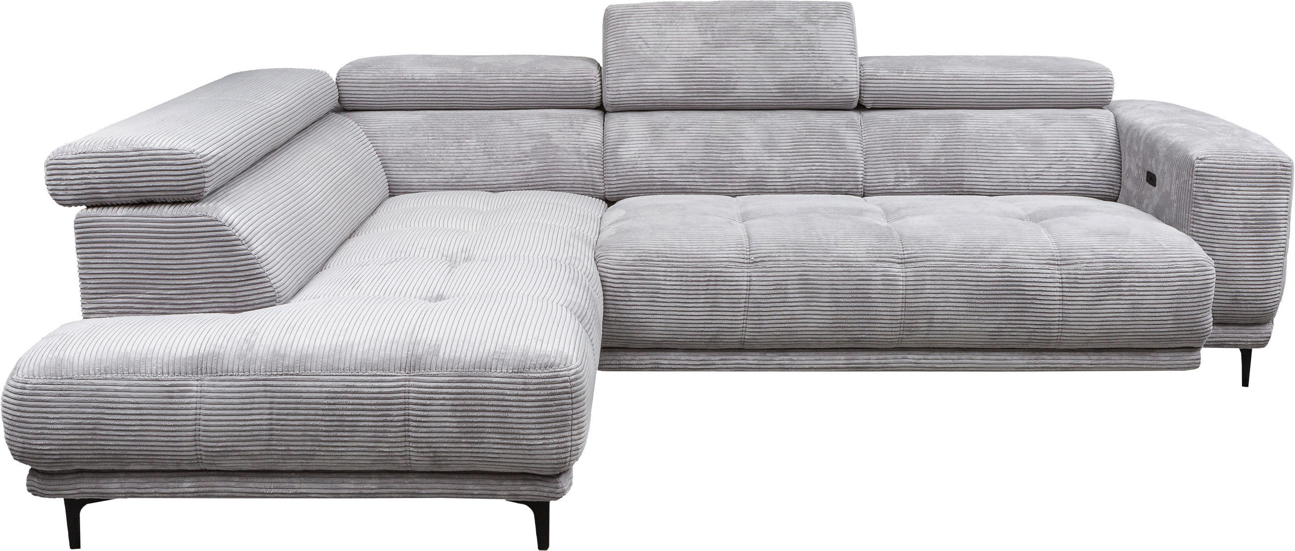 ÜLŐGARNITÚRA textil szürke  - fekete/szürke, Modern, textil (210/304cm) - Xora