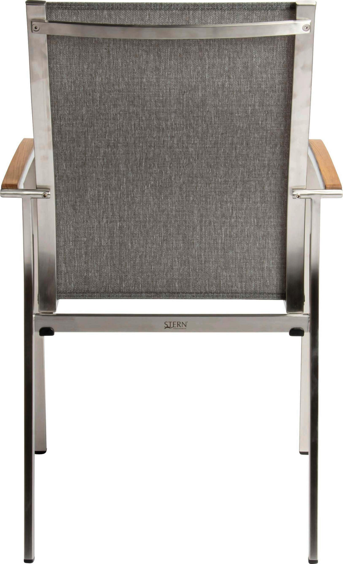 STAPELSESSEL in Holz, Metall, Textil Grau, Edelstahlfarben  - Edelstahlfarben/Grau, Basics, Holz/Textil (56/92/63cm) - Stern