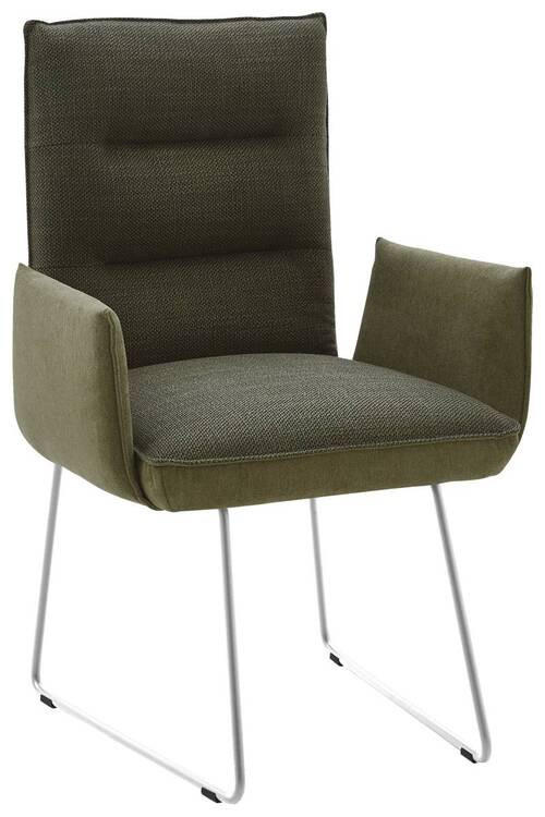 ARMLEHNSTUHL  in Stahl Flachgewebe  - Edelstahlfarben/Grün, Design, Textil/Metall (59/93/59cm) - Dieter Knoll