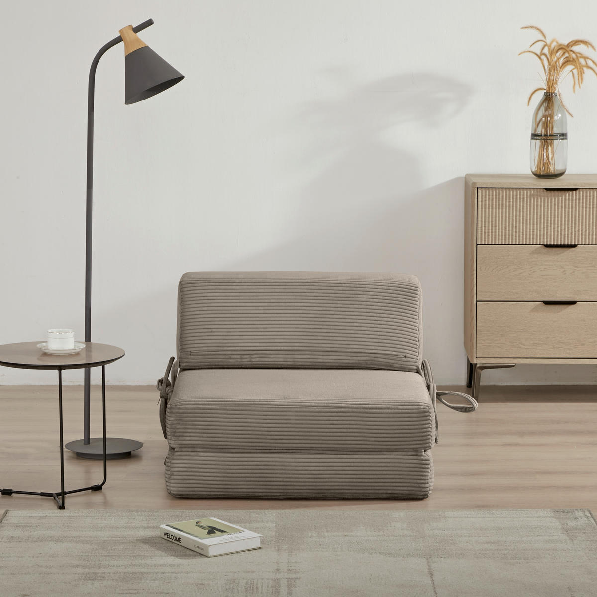 SCHLAFSESSEL Cord Braun  - Braun, Design, Textil/Metall (75/58/80cm) - Livetastic