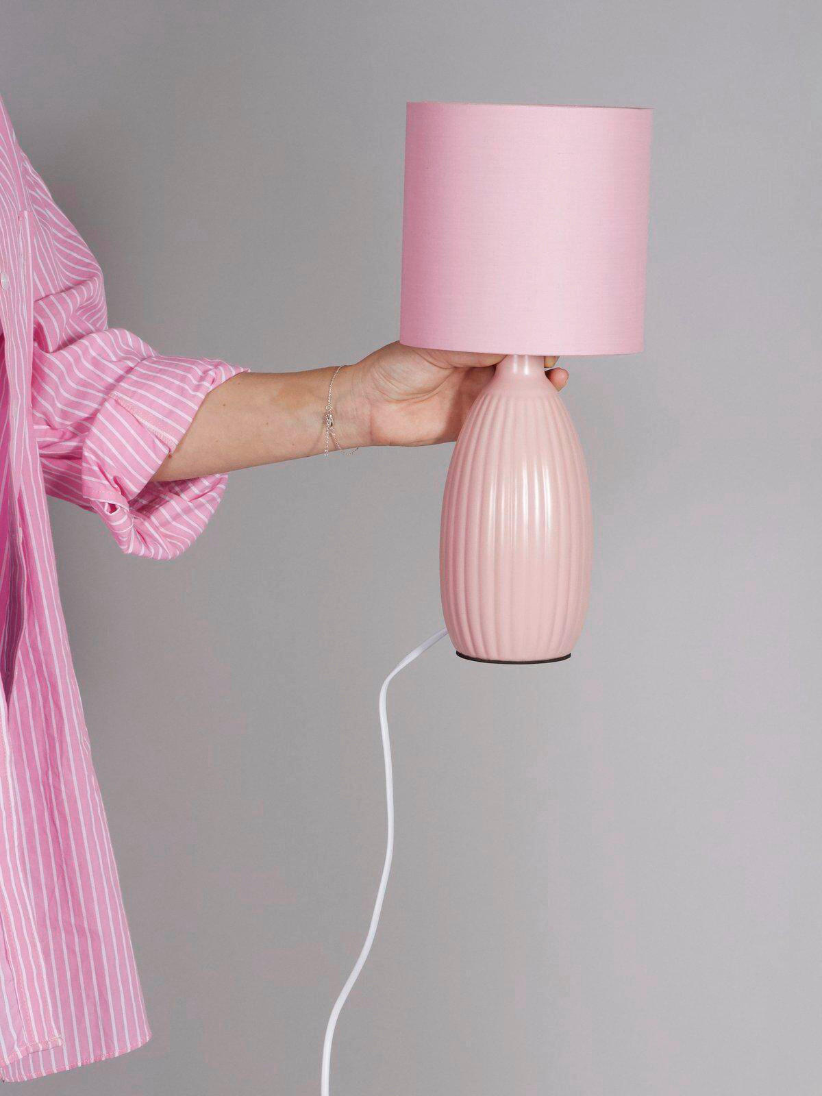 TISCHLEUCHTE Uno   - Goldfarben/Rosa, Trend, Keramik/Metall (16/37cm) - PR Home