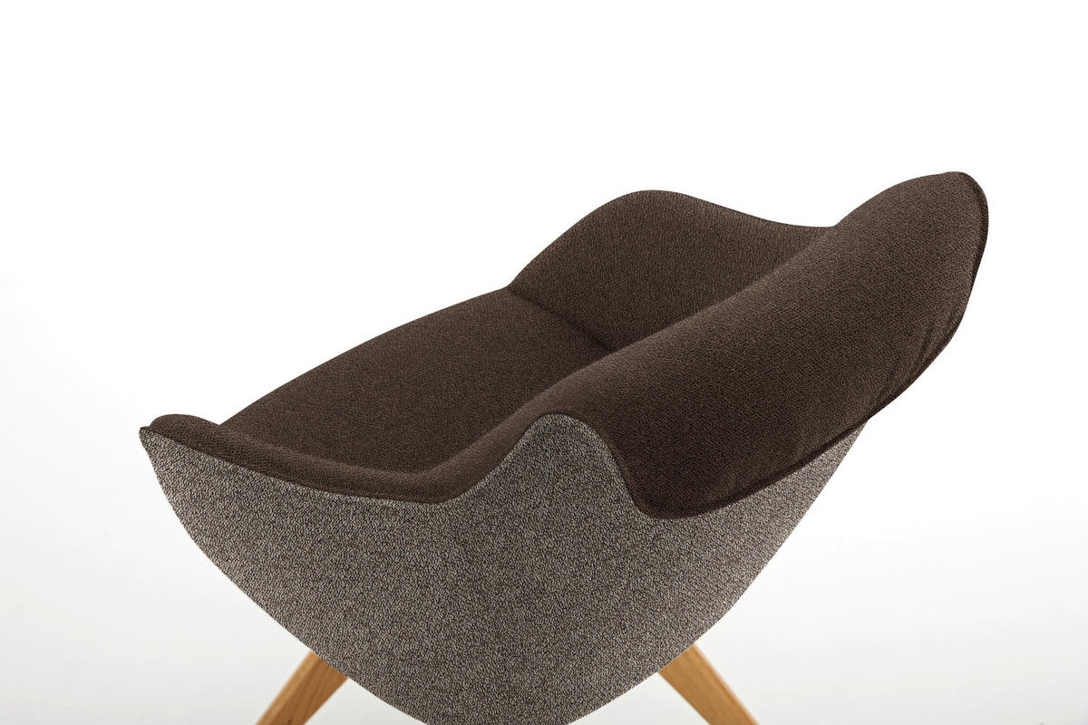 ARMLEHNSTUHL  in Flachgewebe  - Hellbraun/Eichefarben, Design, Holz/Textil (60/84/68cm) - Koinor