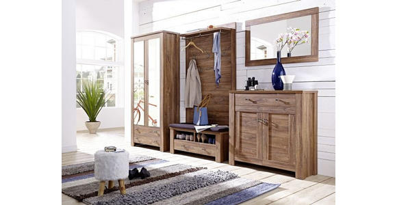 GARDEROBENSCHRANK  in 87/200/40 cm  - Akaziefarben/Nickelfarben, LIFESTYLE, Holzwerkstoff/Metall (87/200/40cm) - Landscape