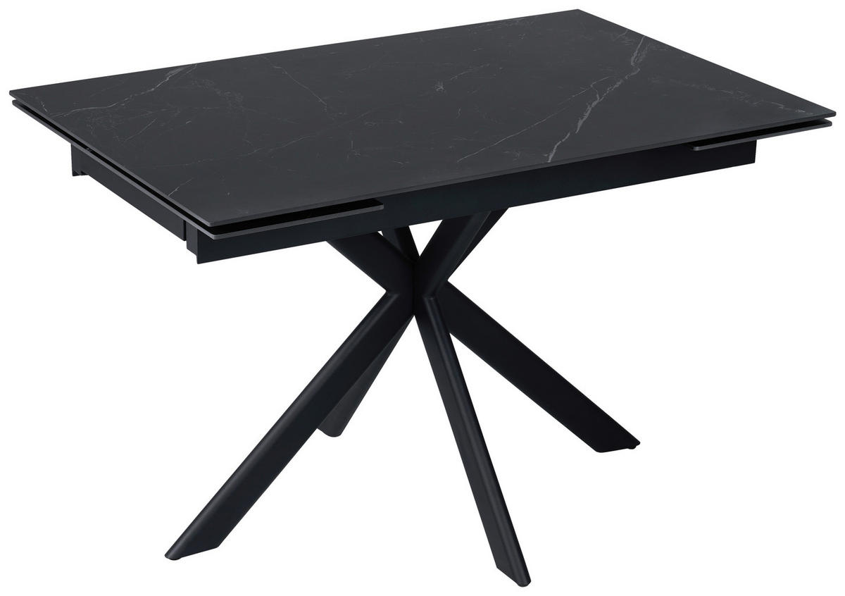 ESSTISCH Schwarz rechteckig  ausziehbar  - Schwarz, Design, Keramik/Metall (120-179/80/76cm) - Belluti