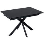 ESSTISCH Schwarz rechteckig ausziehbar - Schwarz, Design, Keramik/Metall (120-179/80/76cm) - Belluti