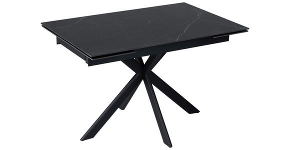 ESSTISCH Schwarz rechteckig  ausziehbar  - Schwarz, Design, Keramik/Metall (120-179/80/76cm) - Belluti