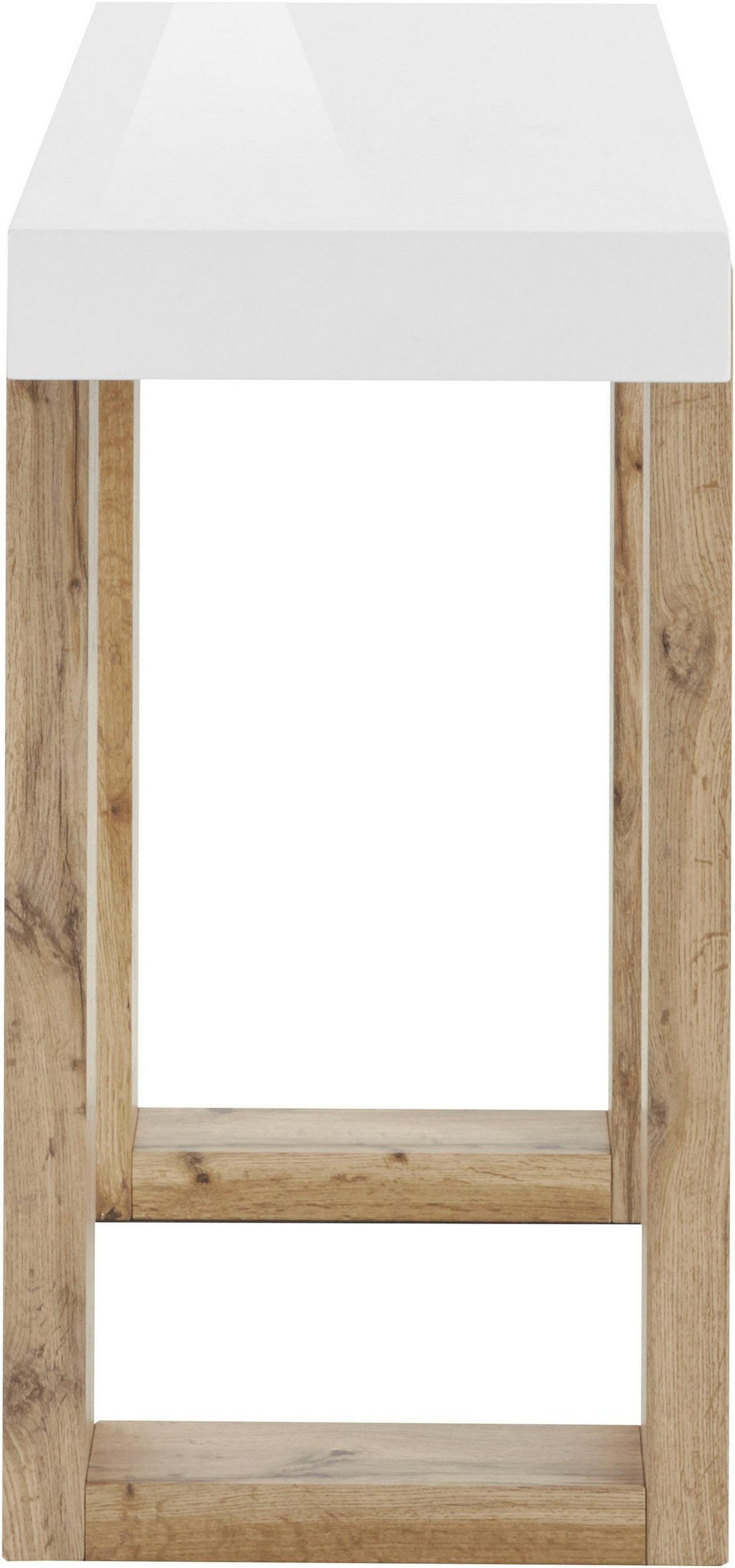 KONSOLENTISCH Weiß  - Edelstahlfarben/Weiß, Design, Holzwerkstoff (110/40/76cm) - MID.YOU