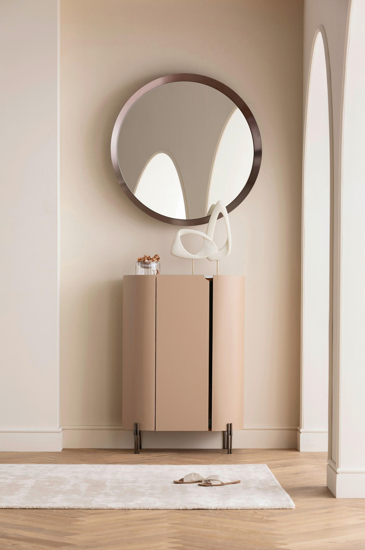 WANDSPIEGEL  - Kupferfarben, Design, Glas/Metall (100/100/6cm) - Kare-Design