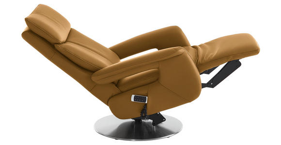 RELAXSESSEL in Leder Cognac - Edelstahlfarben/Cognac, Design, Leder/Metall (78/112/85cm) - Cantus