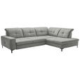 ECKSOFA in Chenille Hellgrau  310/240 cm  - Hellgrau/Schwarz, Design, Textil/Metall (310/240cm) - Xora