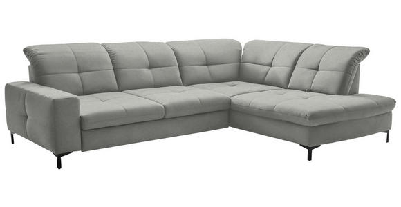 ECKSOFA in Chenille Hellgrau 310/240 cm - Hellgrau/Schwarz, Design, Textil/Metall (310/240cm) - Xora