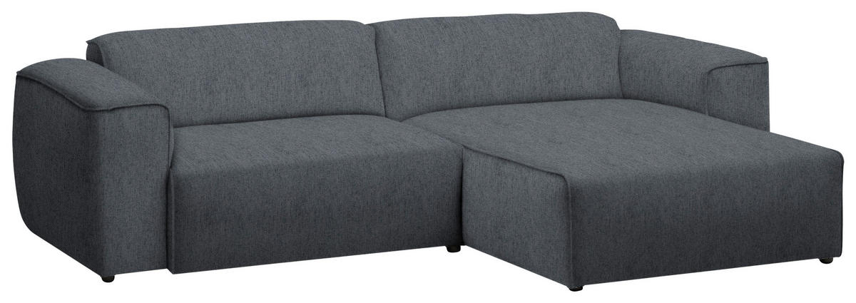 ECKSOFA in Webstoff Dunkelgrau  265/171 cm  - Dunkelgrau/Schwarz, Design, Kunststoff/Textil (265/171cm) - home24