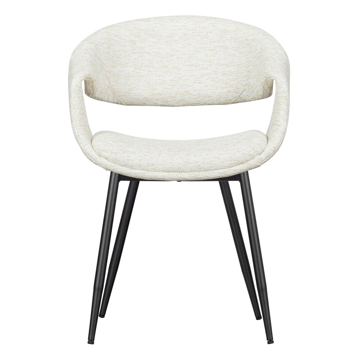 ARMLEHNSTUHL-SET 2 Stück  in Eisen Webstoff  - Schwarz/Naturfarben, MODERN, Textil/Metall (57/78/57cm) - Livetastic