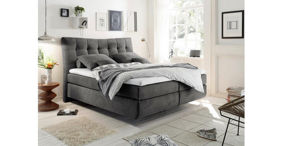 BOXSPRINGBETT 180/200 cm in Anthrazit - Anthrazit/Schwarz, Design, Kunststoff/Textil (180/200cm) - Esposa