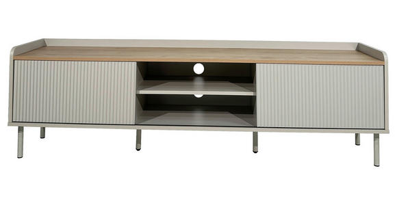 LOWBOARD SNOW in 180/54/40 cm - Eichefarben/Grau, Design, Holzwerkstoff/Metall (180/54/40cm) - Xora