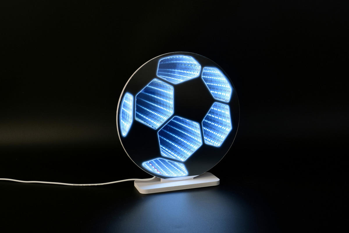 LED-DEKOLEUCHTE Football 23/24 cm  - Weiß, LIFESTYLE, Kunststoff/Metall (23/24cm) - Novel
