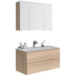 BADEZIMMER  in 91,2 cm  - Sandfarben/Eiche Bianco, Design, Glas/Holzwerkstoff (91,2cm) - Dieter Knoll