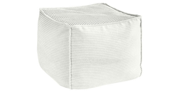 POUF Cord 66/40/66 cm  - Weiß, KONVENTIONELL, Textil (66/40/66cm) - Hom`in