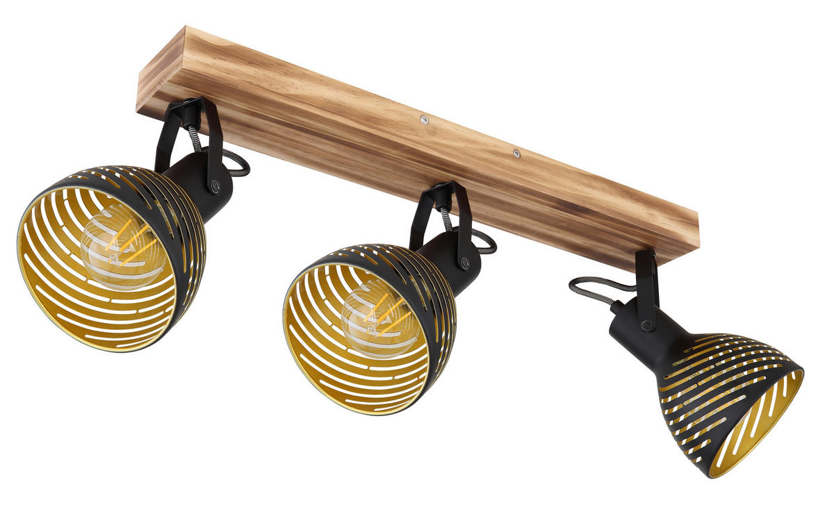 STRAHLER 54/12,5/25 cm   - Dunkelbraun/Goldfarben, Basics, Holz/Metall (54/12,5/25cm) - Globo