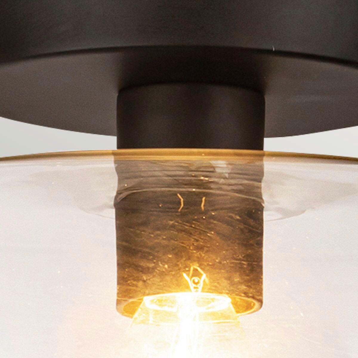 DECKENLEUCHTE 17,6/30,5 cm    - Schwarz, KONVENTIONELL, Glas/Metall (17,6/30,5cm) - Elstead Lighting