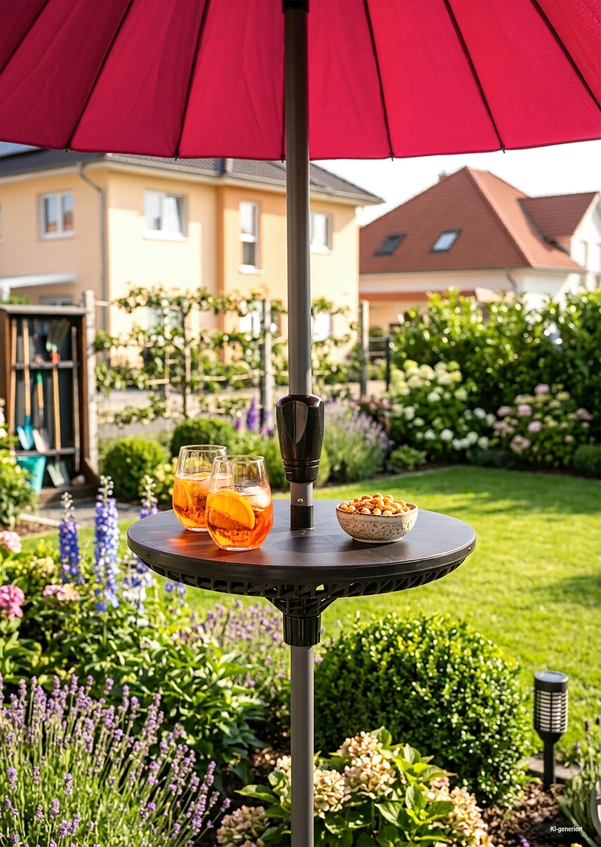 GARTENTISCH 58,2/18/58,2 cm Kunststoff rund  - Schwarz, MODERN, Kunststoff (58,2/18/58,2cm) - Gardenson
