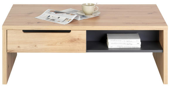 COUCHTISCH 110/65/40 cm rechteckig Graphitfarben, Eiche Artisan - Graphitfarben/Eiche Artisan, Design, Holzwerkstoff (110/65/40cm) - Carryhome