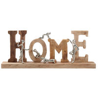 DEKOR FELIRAT - kőris/nikkelszínű, Trend, fa/fém (58,5/7,5/23,5cm) - Ambia Home