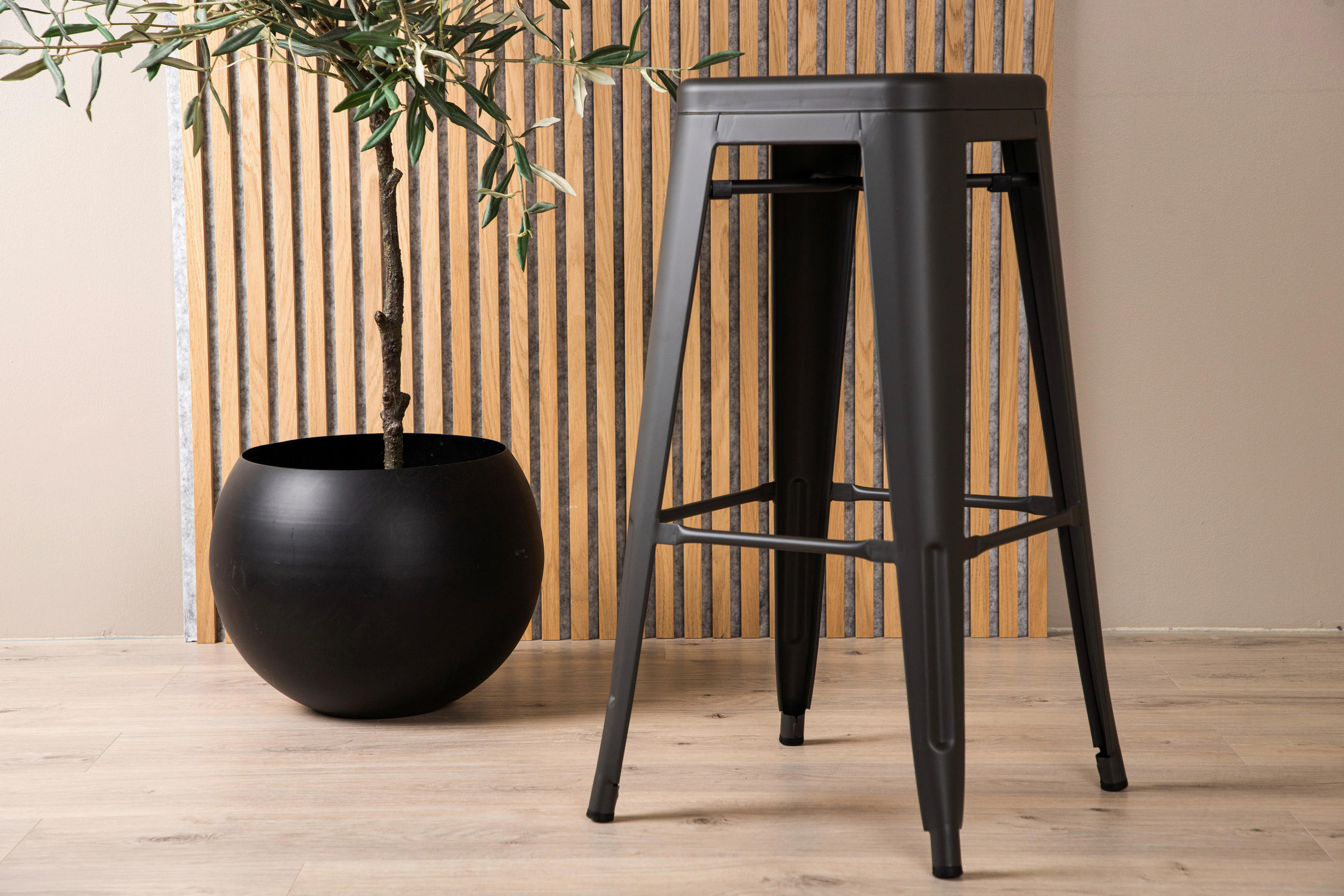 BARPALL SET i mörkgrå  - mörkgrå, Design, metall (43/76/43cm) - Livetastic