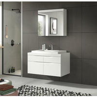 BADEZIMMER 3-teilig  in 100 cm  - Weiß, Trend, Glas/Holzwerkstoff (100cm) - MID.YOU