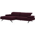 ECKSOFA in Flachgewebe Lila  - Anthrazit/Lila, Design, Textil/Metall (166/280cm) - Ambiente